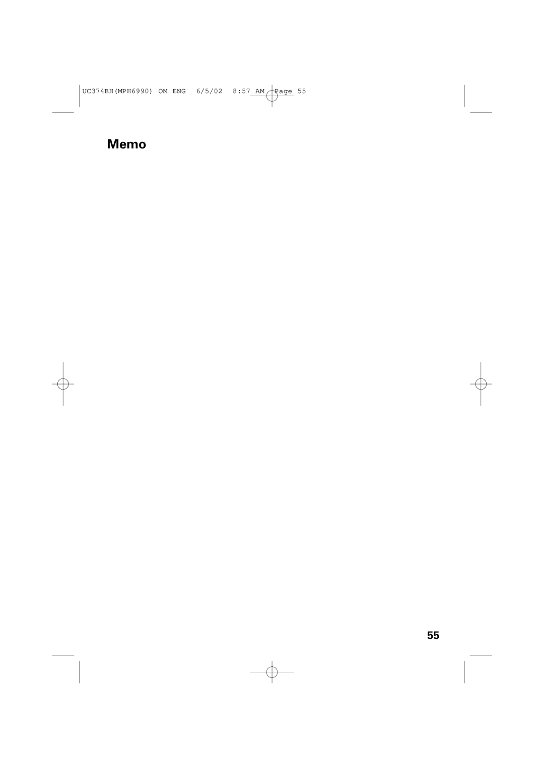 Memorex MPH6990 owner manual Memo 