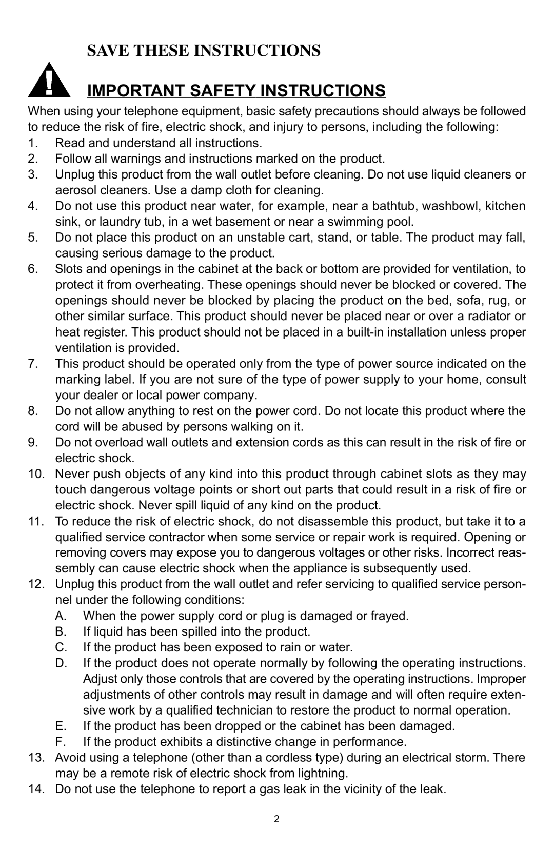 Memorex MPH7825 manual Important Safety Instructions 