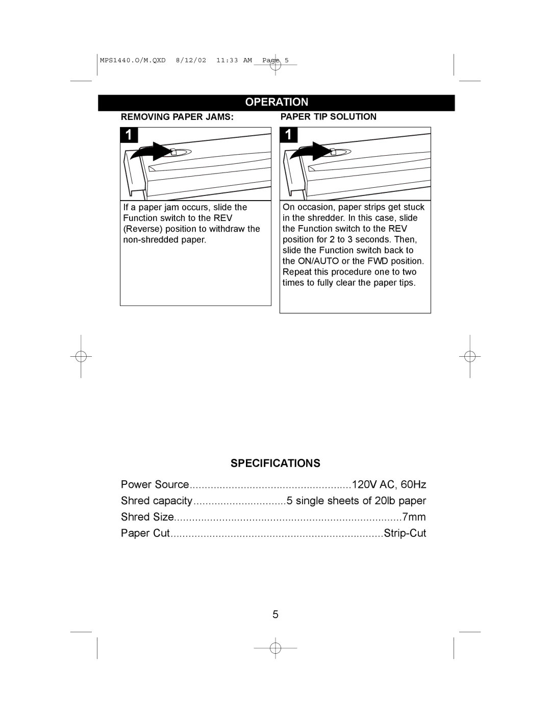 Memorex MPS1440 manual Removing Paper Jams, Paper TIP Solution 