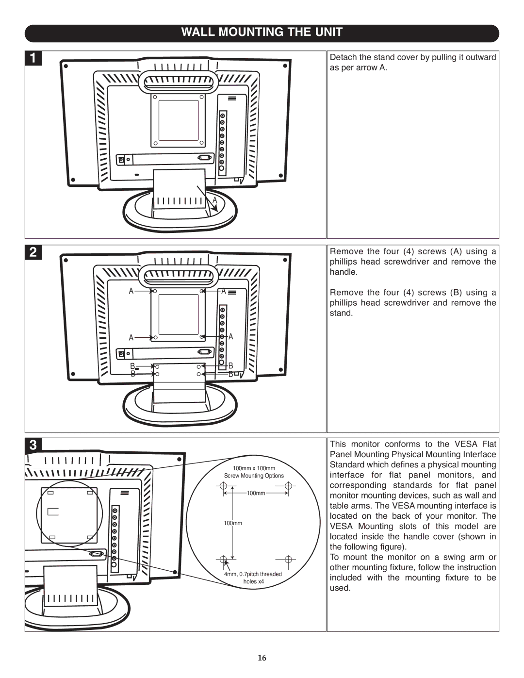 Memorex MT1701 manual Wall Mounting the Unit 