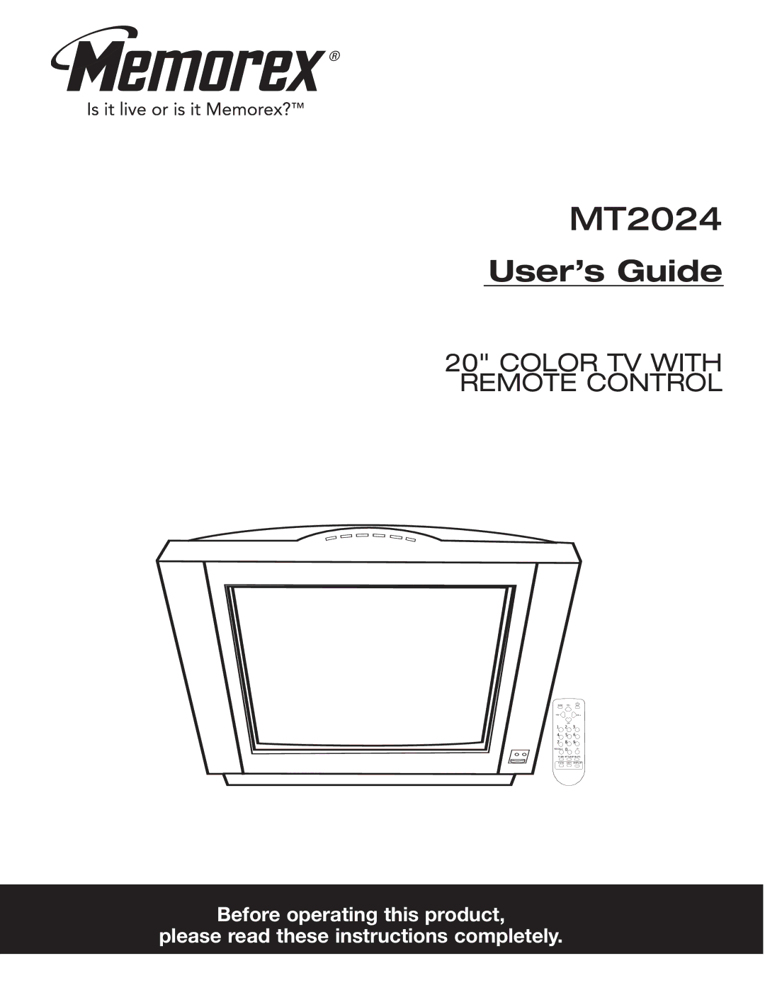 Memorex MT2024 manual 