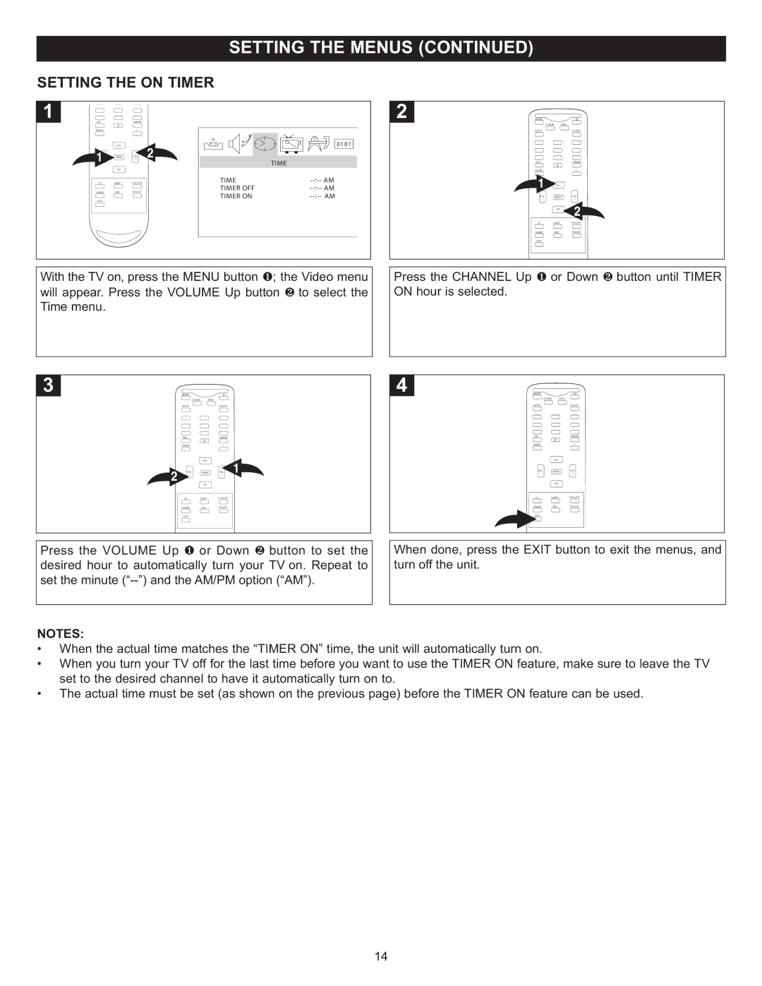 Memorex MT2025D manual Setting the on Timer 