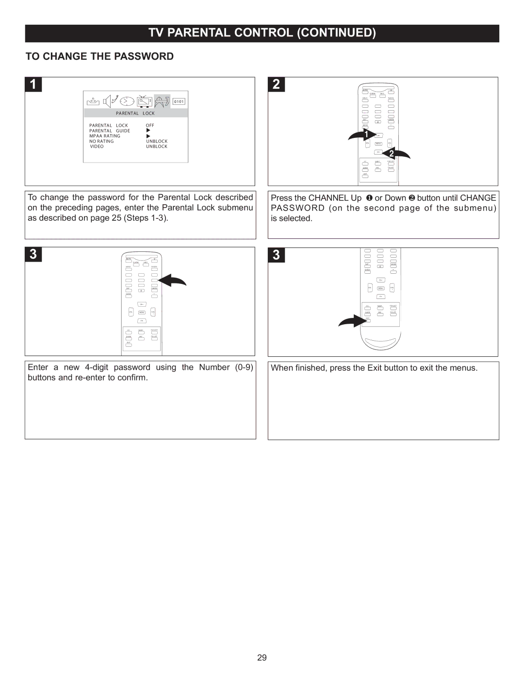 Memorex MT2025D manual To Change the Password 