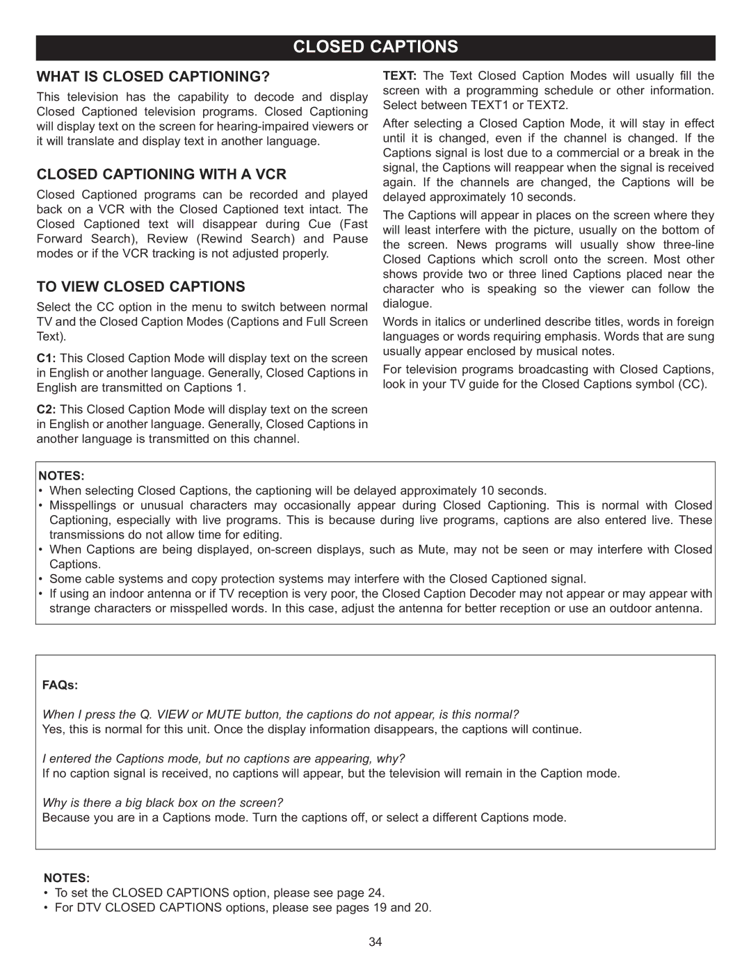 Memorex MT2025D manual What is Closed CAPTIONING?, Closed Captioning with a VCR, To View Closed Captions 