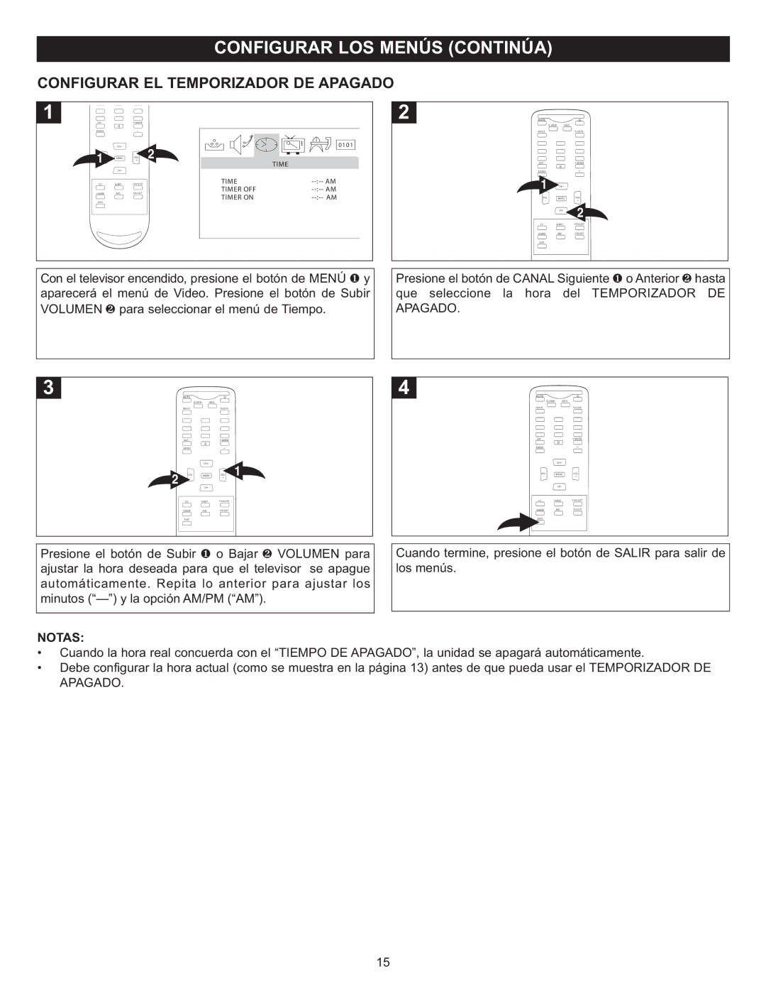 Memorex MT2025D manual Configurar EL Temporizador DE Apagado 