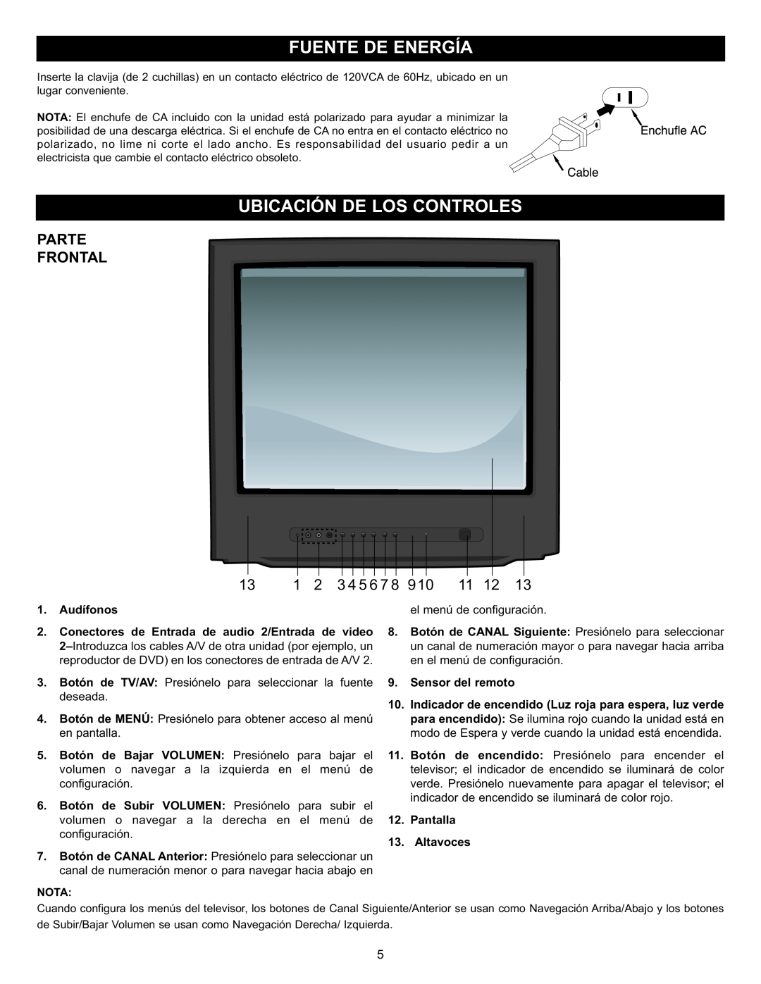 Memorex MT2028D-BLK manual Parte Frontal, Audífonos, Conectores de Entrada de audio 2/Entrada de video, Altavoces 