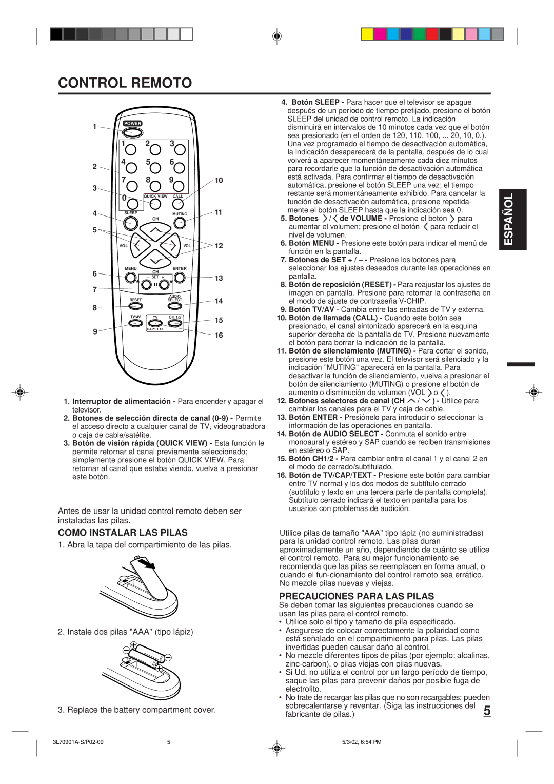 Memorex MT2206 Sea presionado en el orden de 120, 110, 100, .. , 10, Botones de SET + / Presione los botones para 