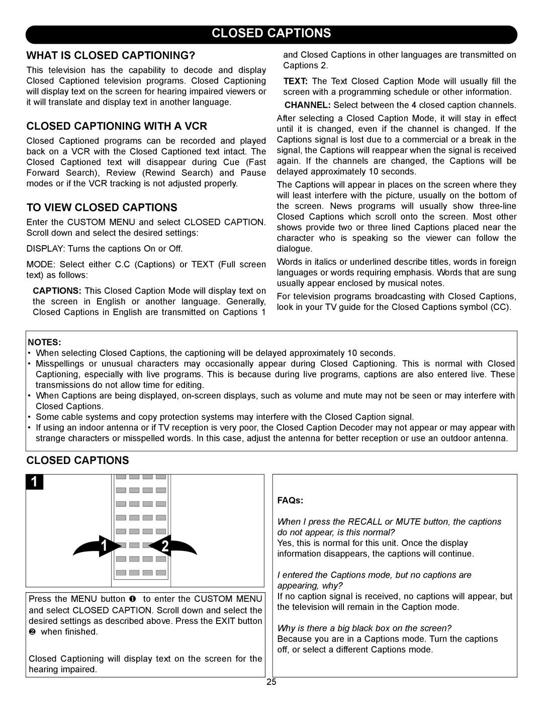 Memorex MT2245 manual What is Closed CAPTIONING?, Closed Captioning with a VCR, To View Closed Captions 