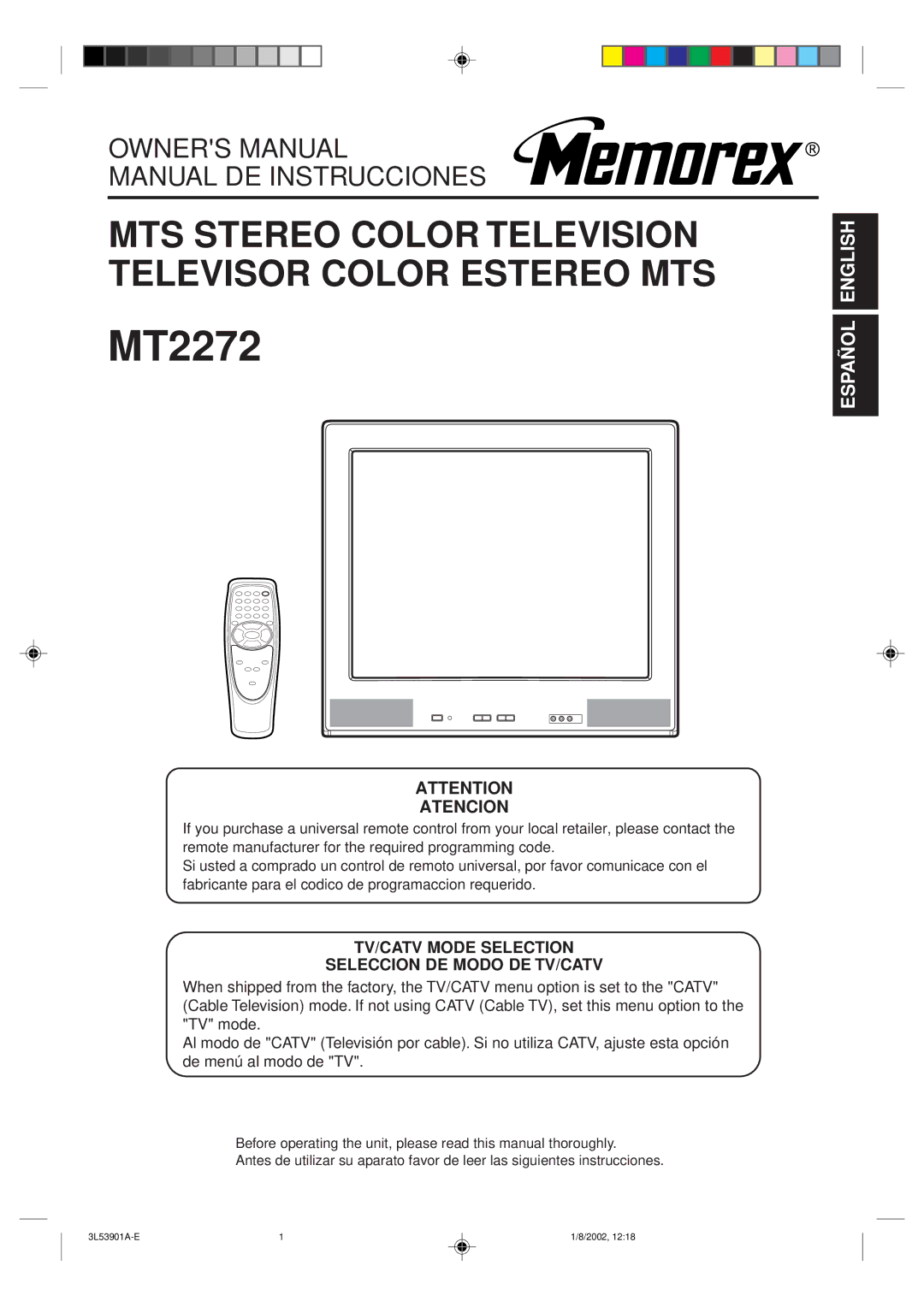 Memorex MT2272 owner manual 