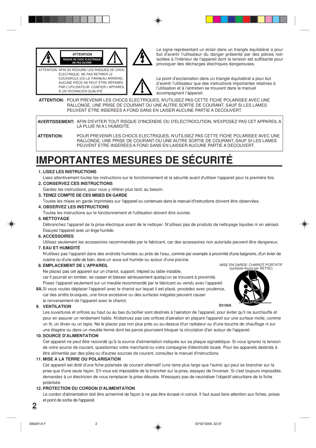 Memorex MT2365 Lisez LES Instructions, Conservez CES Instructions, Tenez Compte DE CES Mises EN Garde, Nettoyage 