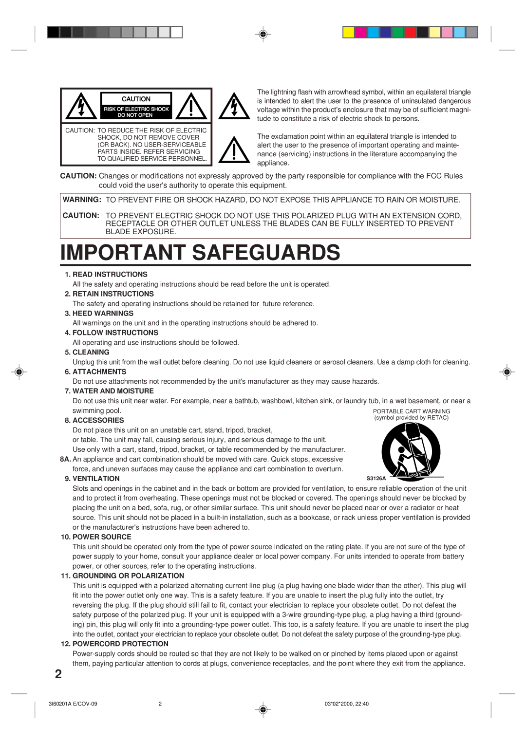 Memorex MT2365 Read Instructions, Retain Instructions, Heed Warnings, Follow Instructions, Cleaning, Attachments 