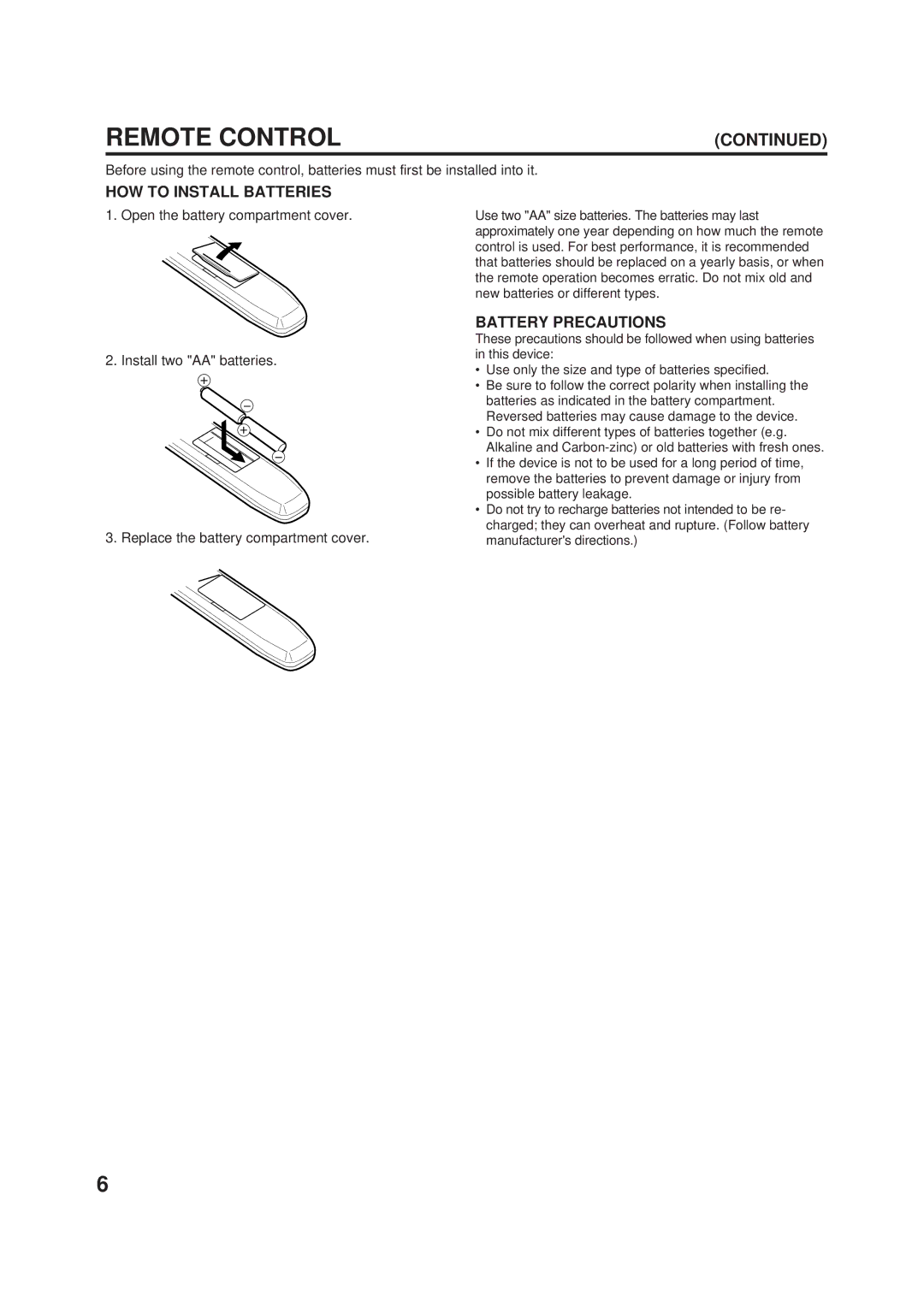 Memorex MT2365 owner manual HOW to Install Batteries, Battery Precautions 