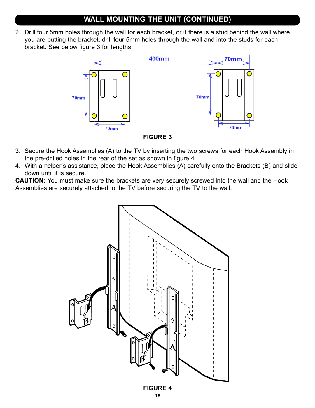 Memorex MT3010OM manual Wall Mounting the Unit 