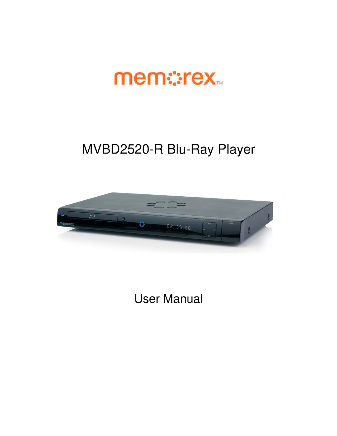 Memorex user manual MVBD2520-R Blu-Ray Player 