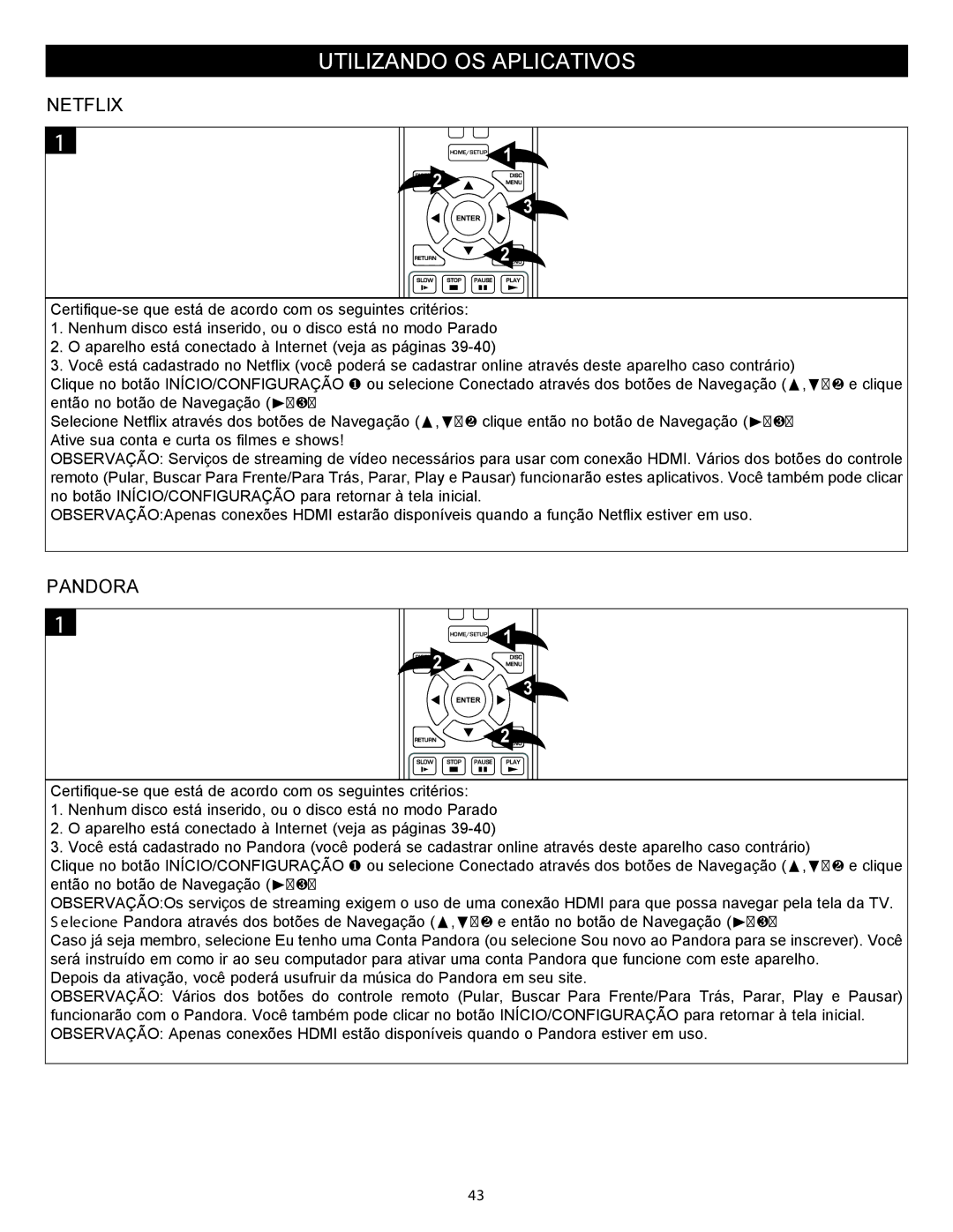 Memorex MVBD2535GPH manual Utilizando OS Aplicativos, Netflix 