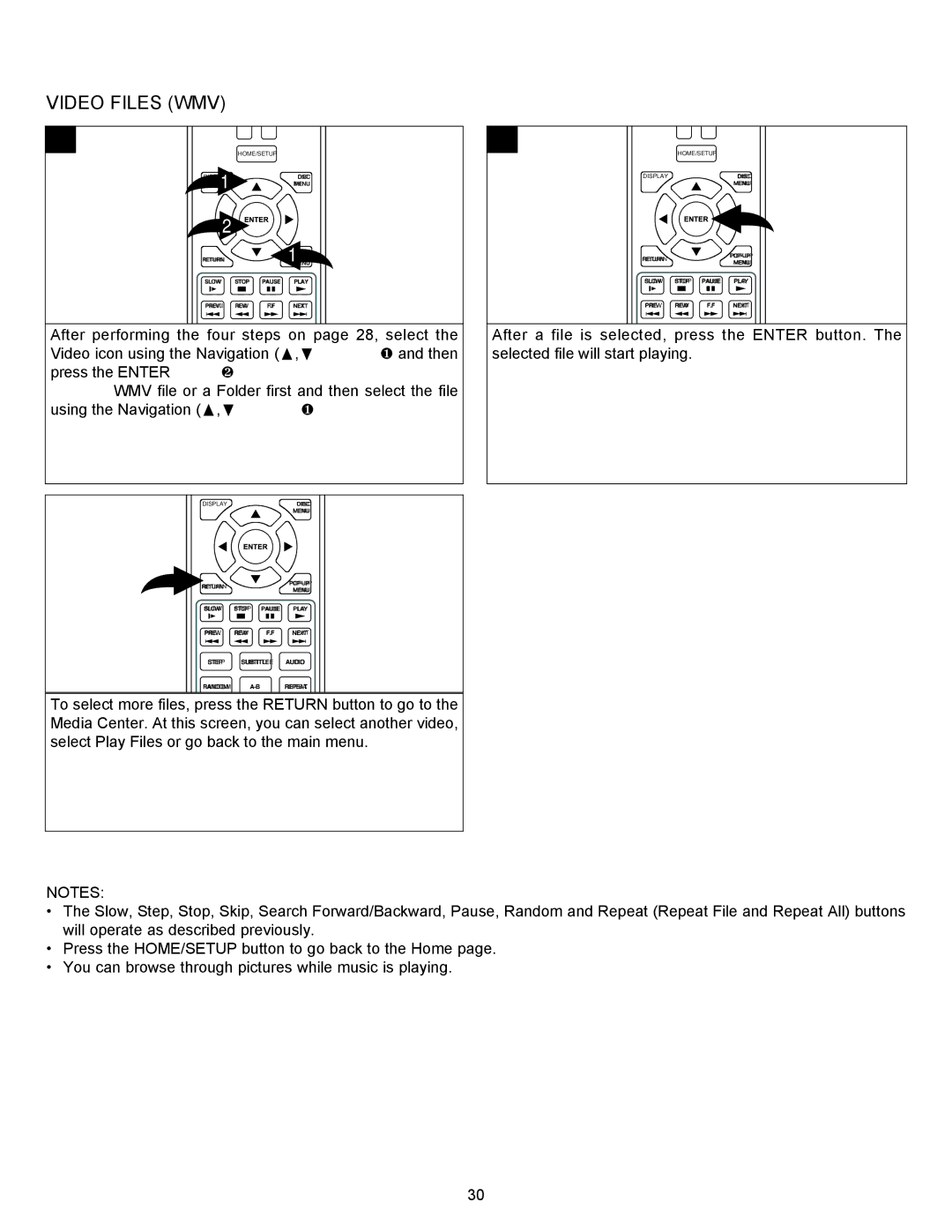 Memorex MVBD2535GPH manual Video Files WMV 