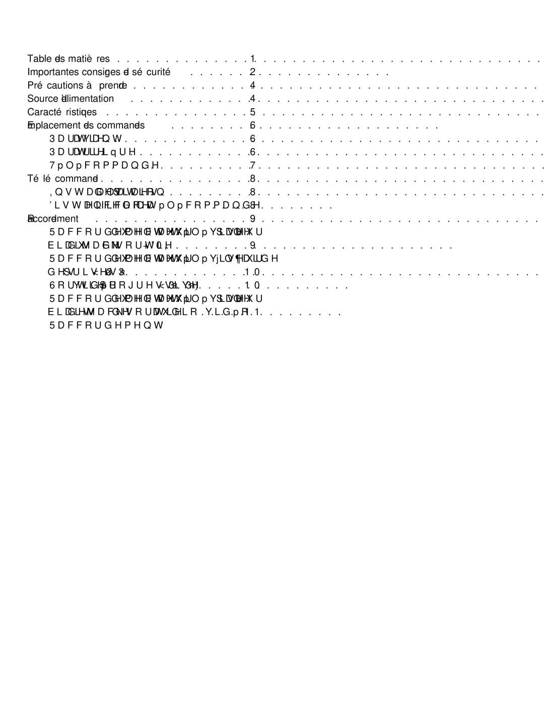 Memorex MVBD2535GPH manual Table DES Matières, Importantes consignes de sécurité 