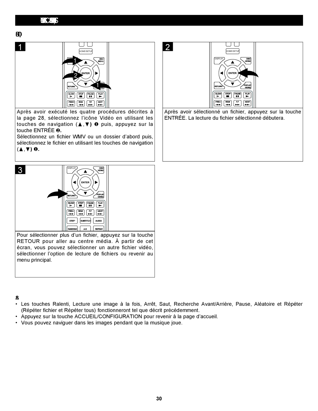 Memorex MVBD2535GPH manual Fichiers Vidéo WMV 