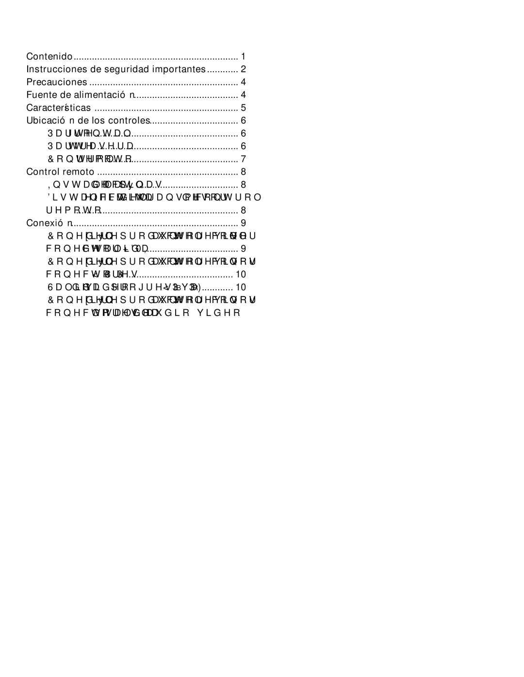 Memorex MVBD2535GPH manual Contenido, Instrucciones de seguridad importantes 