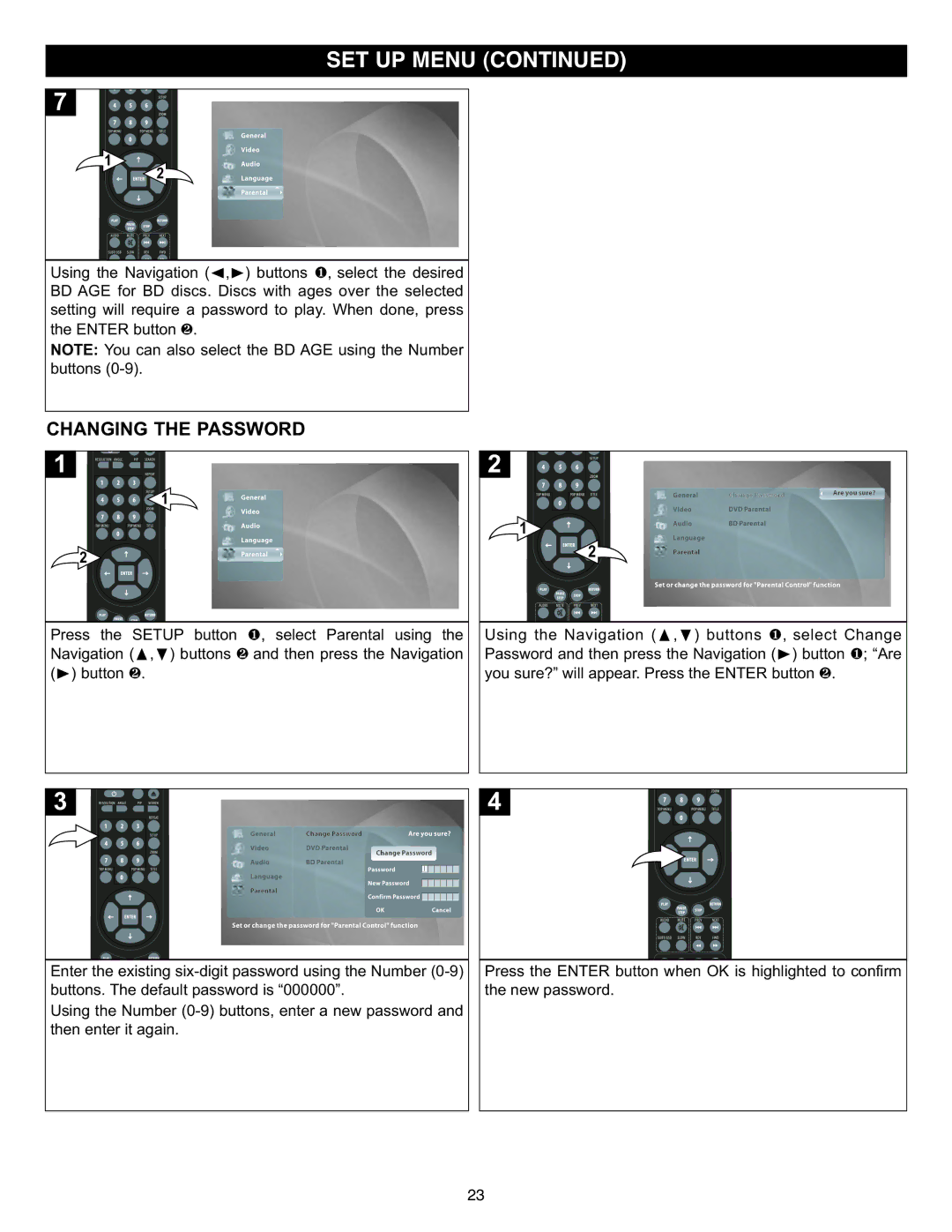 Memorex MVD-2037 O/M.QXD important safety instructions Changing the Password 