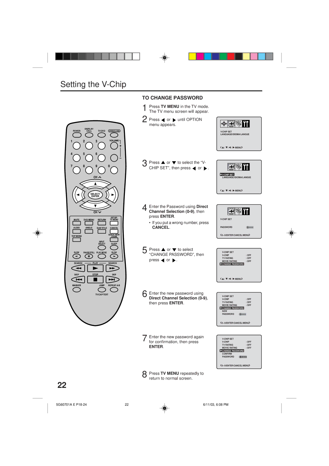 Memorex MVD2009CB owner manual To Change Password, Press or until Option menu appears 