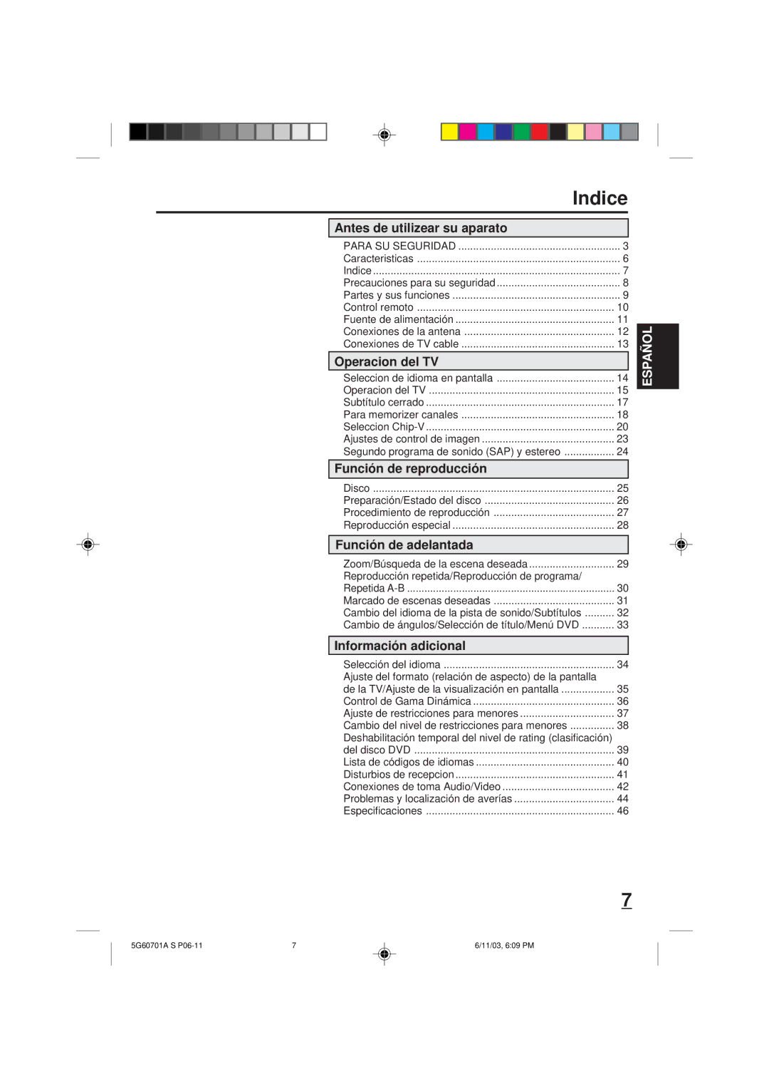 Memorex MVD2009CB owner manual Indice 