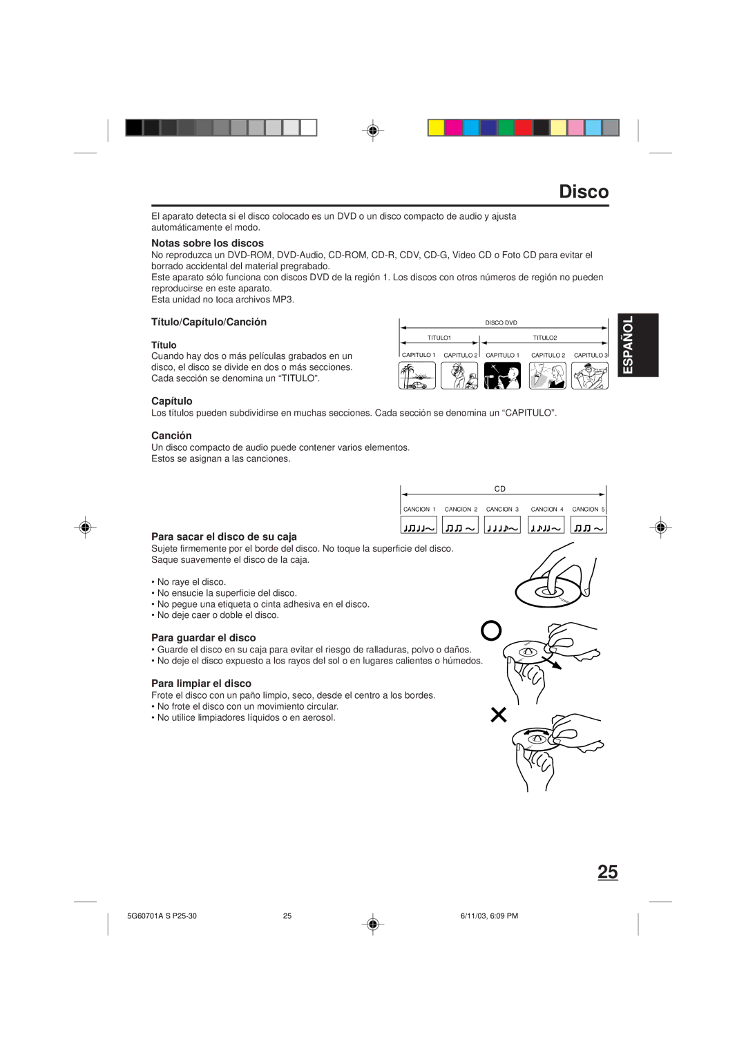 Memorex MVD2009CB owner manual Disco 