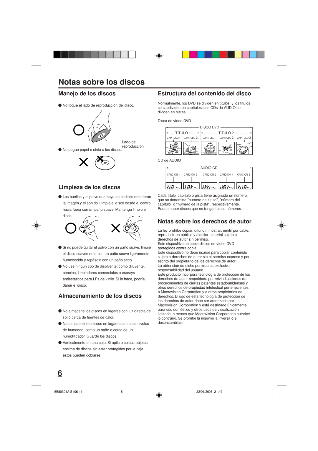 Memorex MVD2019 owner manual Notas sobre los discos, Manejo de los discos 