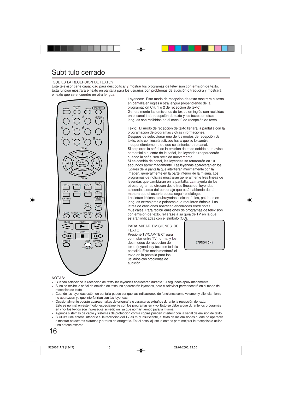 Memorex MVD2019 owner manual Subtítulo cerrado, ¿QUE ES LA Recepcion DE TEXTO?, Para Mirar Emisiones DE Texto 