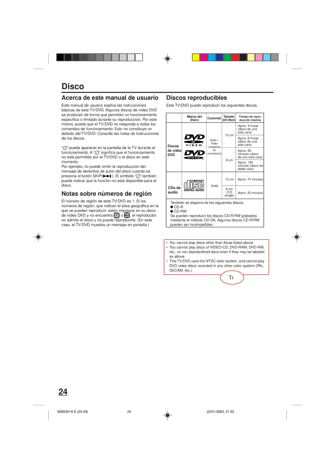 Memorex MVD2019 owner manual Disco, Acerca de este manual de usuario 