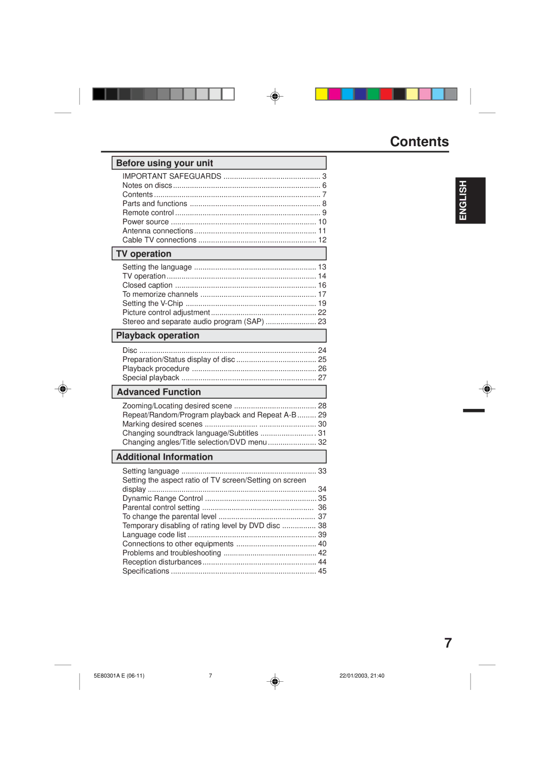 Memorex MVD2019 owner manual Contents 