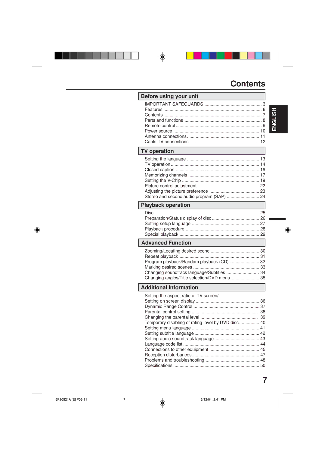 Memorex MVD2113 owner manual Contents 