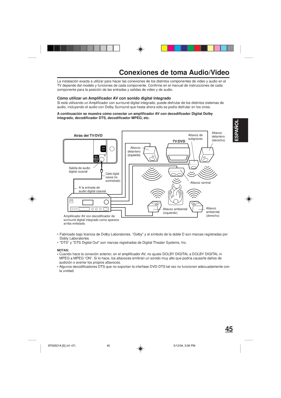 Memorex MVD2113 owner manual Conexiones de toma Audio/Video, Tv/Dvd 