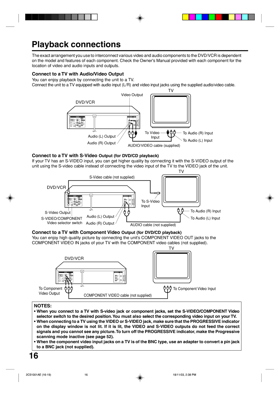 Memorex MVD4540B owner manual Playback connections, Connect to a TV with Audio/Video Output 