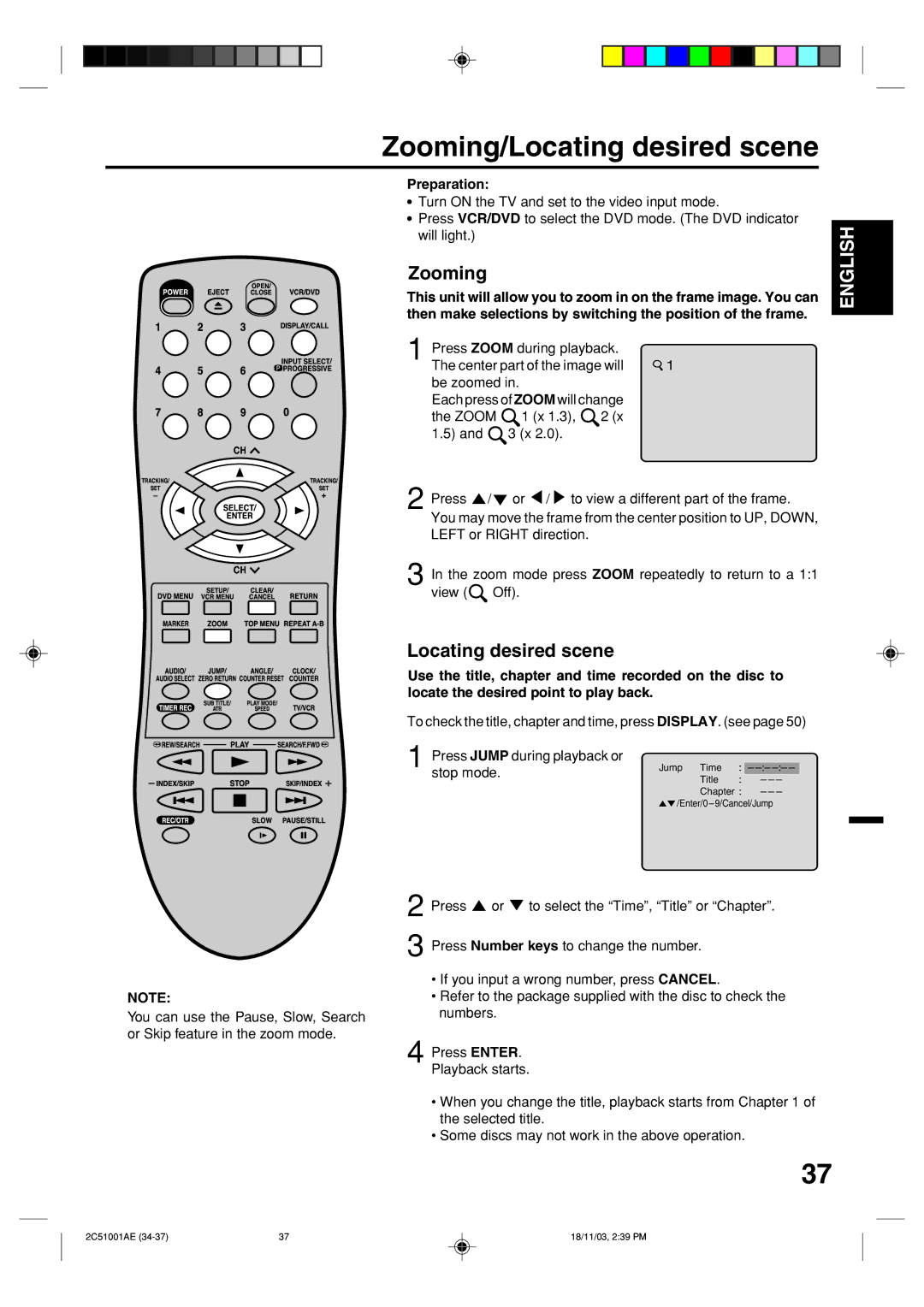 Memorex MVD4540B owner manual Zooming/Locating desired scene 