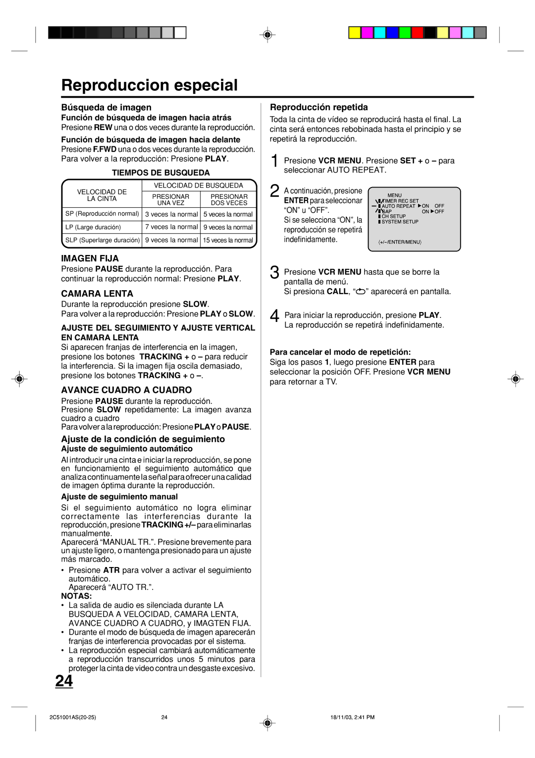 Memorex MVD4540B owner manual Reproduccion especial, Imagen Fija, Camara Lenta, Avance Cuadro a Cuadro 