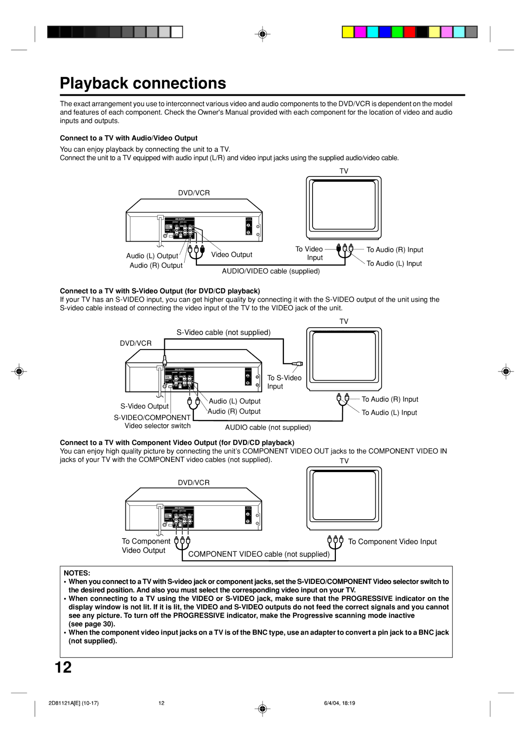 Memorex MVD4540C owner manual Playback connections, Connect to a TV with Audio/Video Output 