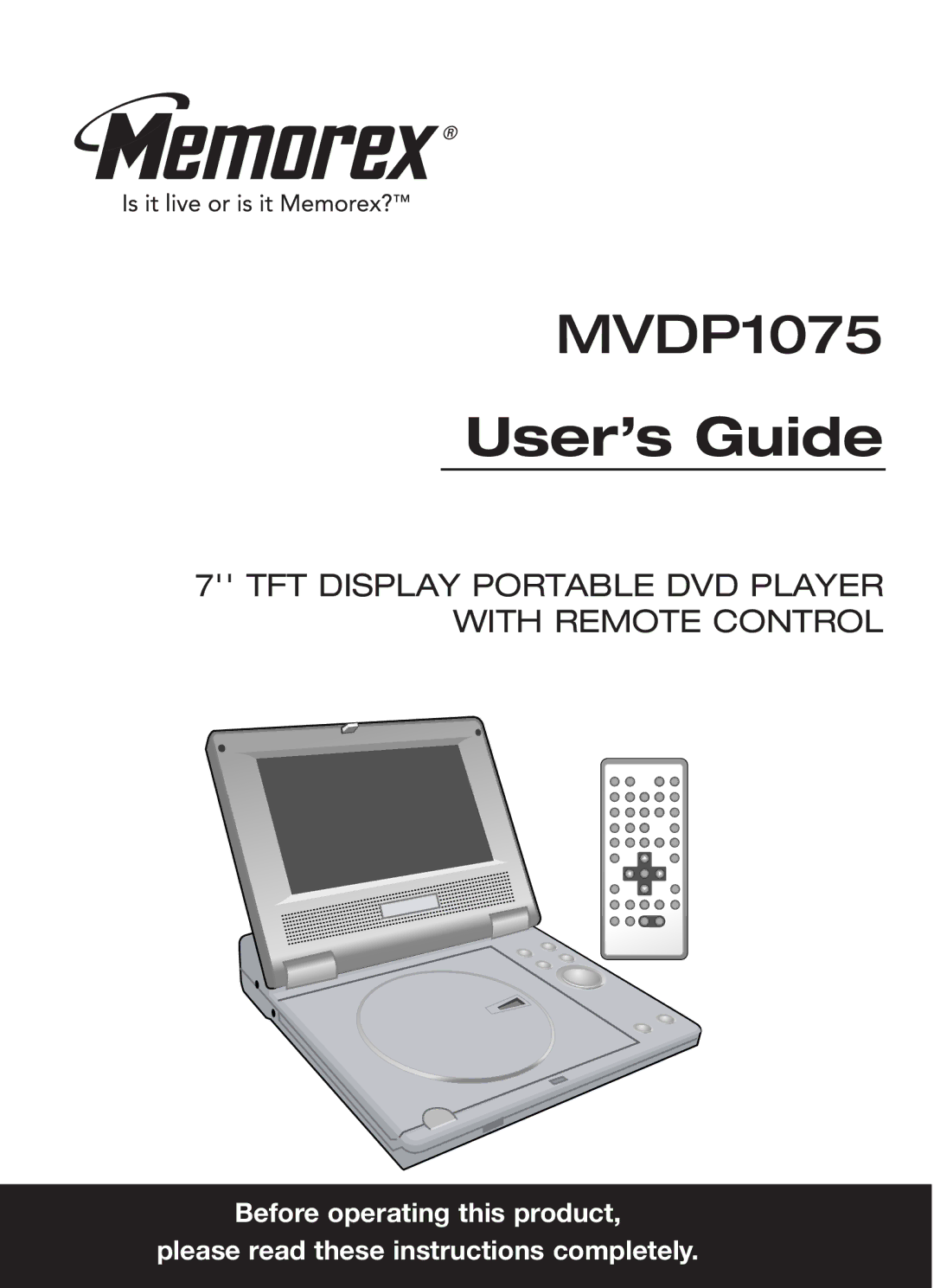 Memorex MVDP1075 manual User’s Guide 