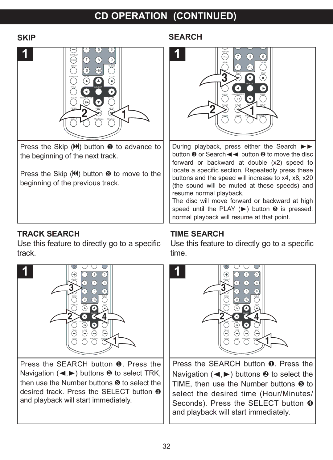 Memorex MVDP1077 manual Track Search 