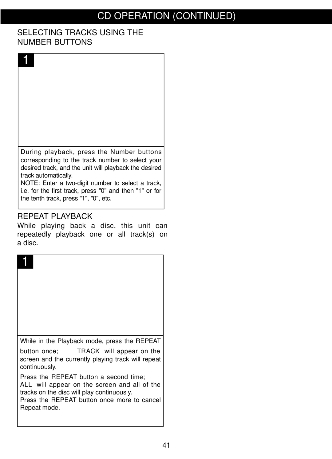 Memorex MVDP1088 manual Selecting Tracks Using, Number Buttons, Repeat Playback 