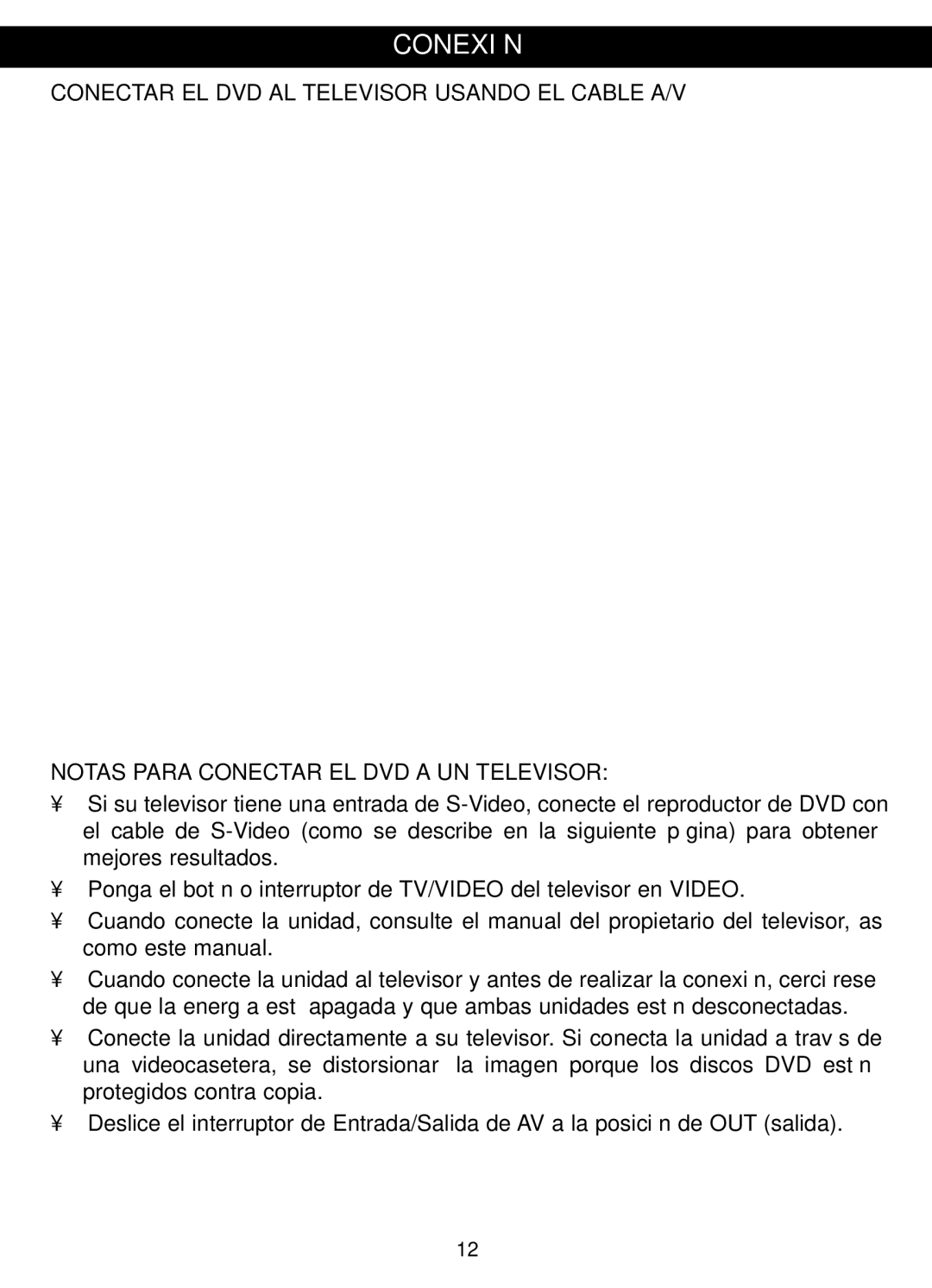 Memorex MVDP1088 Conexión, Conectar EL DVD AL Televisor Usando EL Cable A/V, Notas Para Conectar EL DVD a UN Televisor 