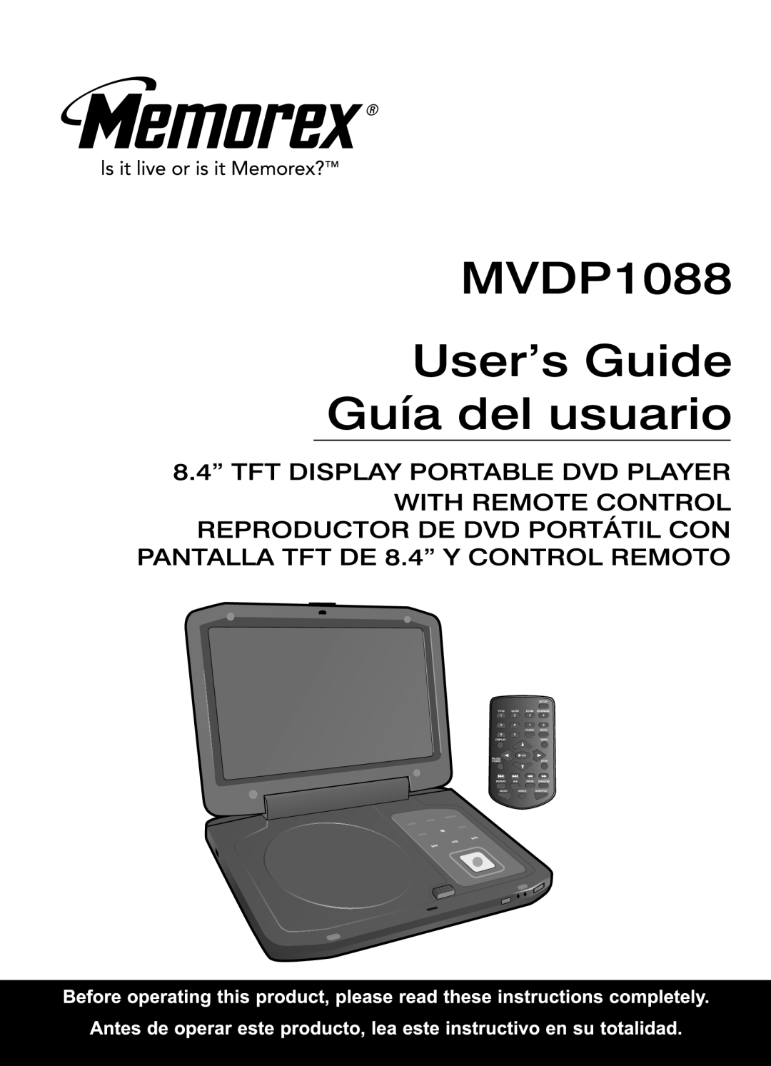 Memorex MVDP1088 manual 