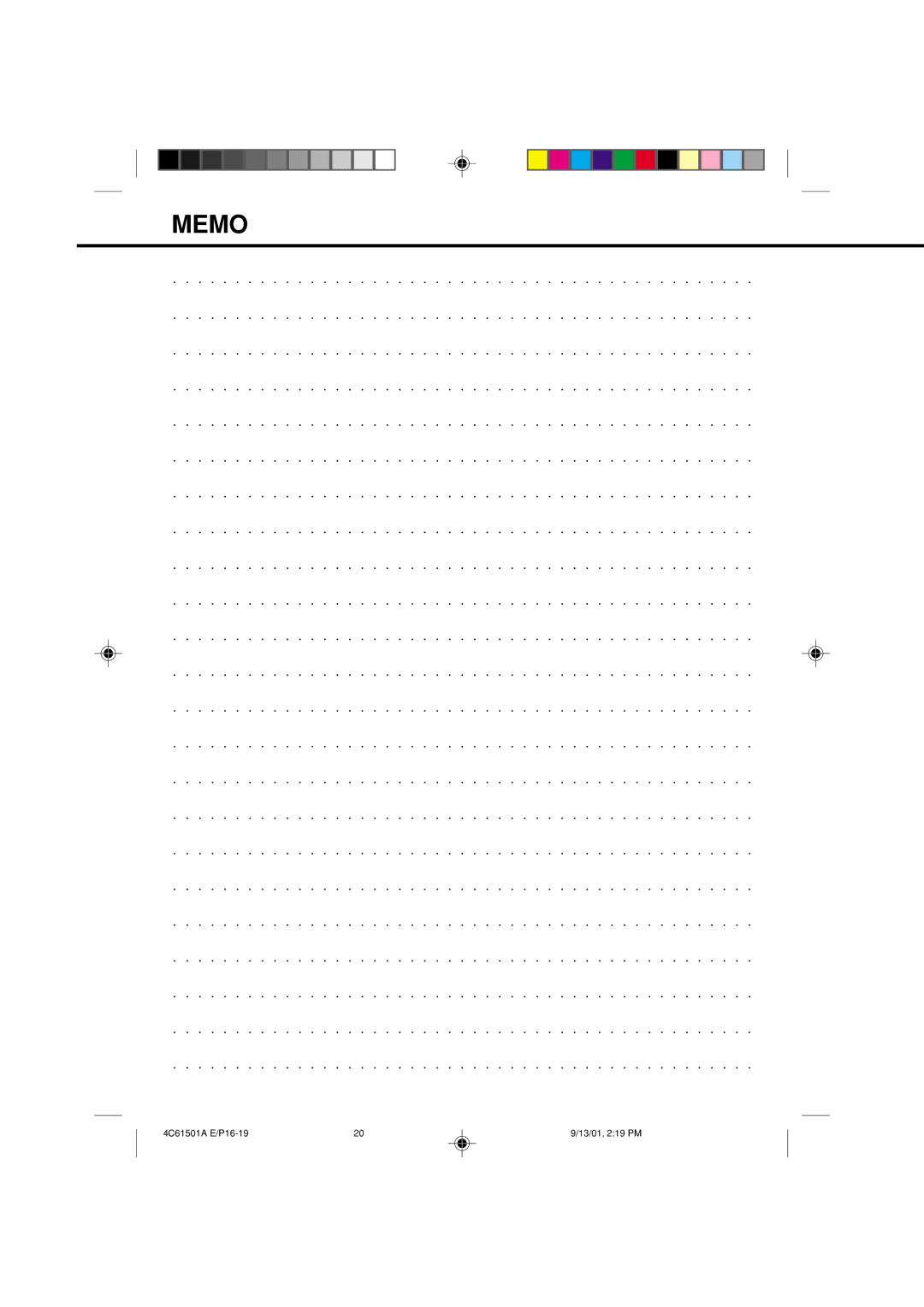 Memorex MVP0028 owner manual Memo 