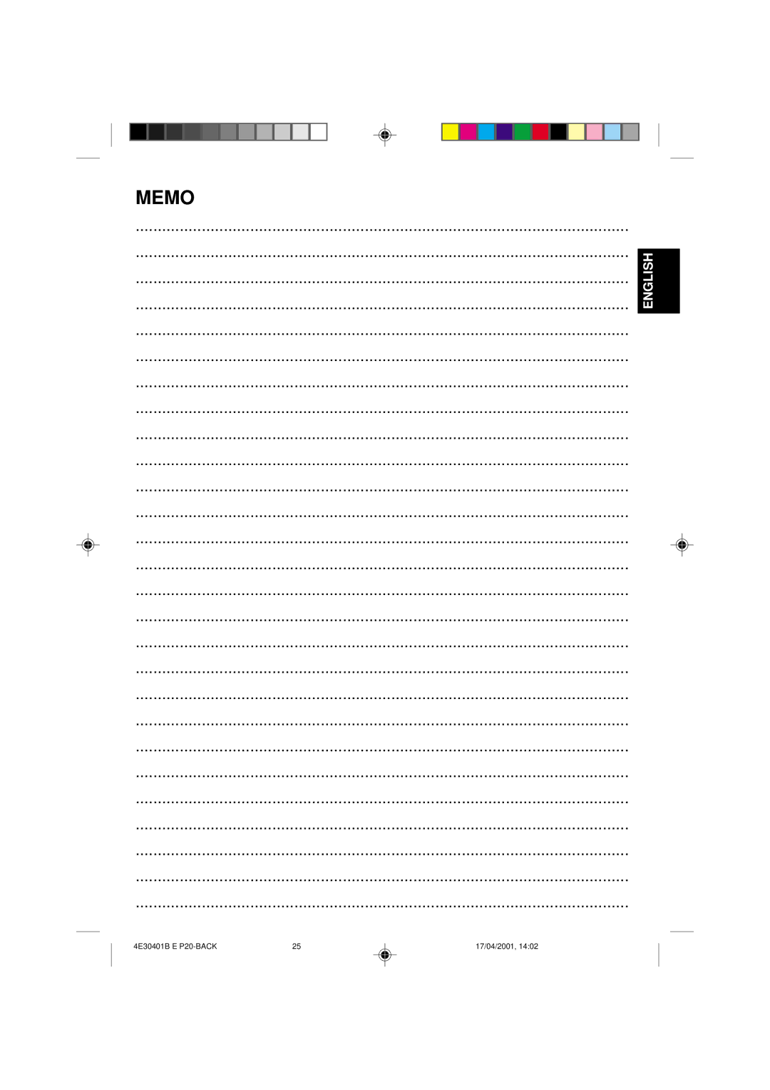 Memorex MVR2040A, MVR041, MVR2041 owner manual Memo 