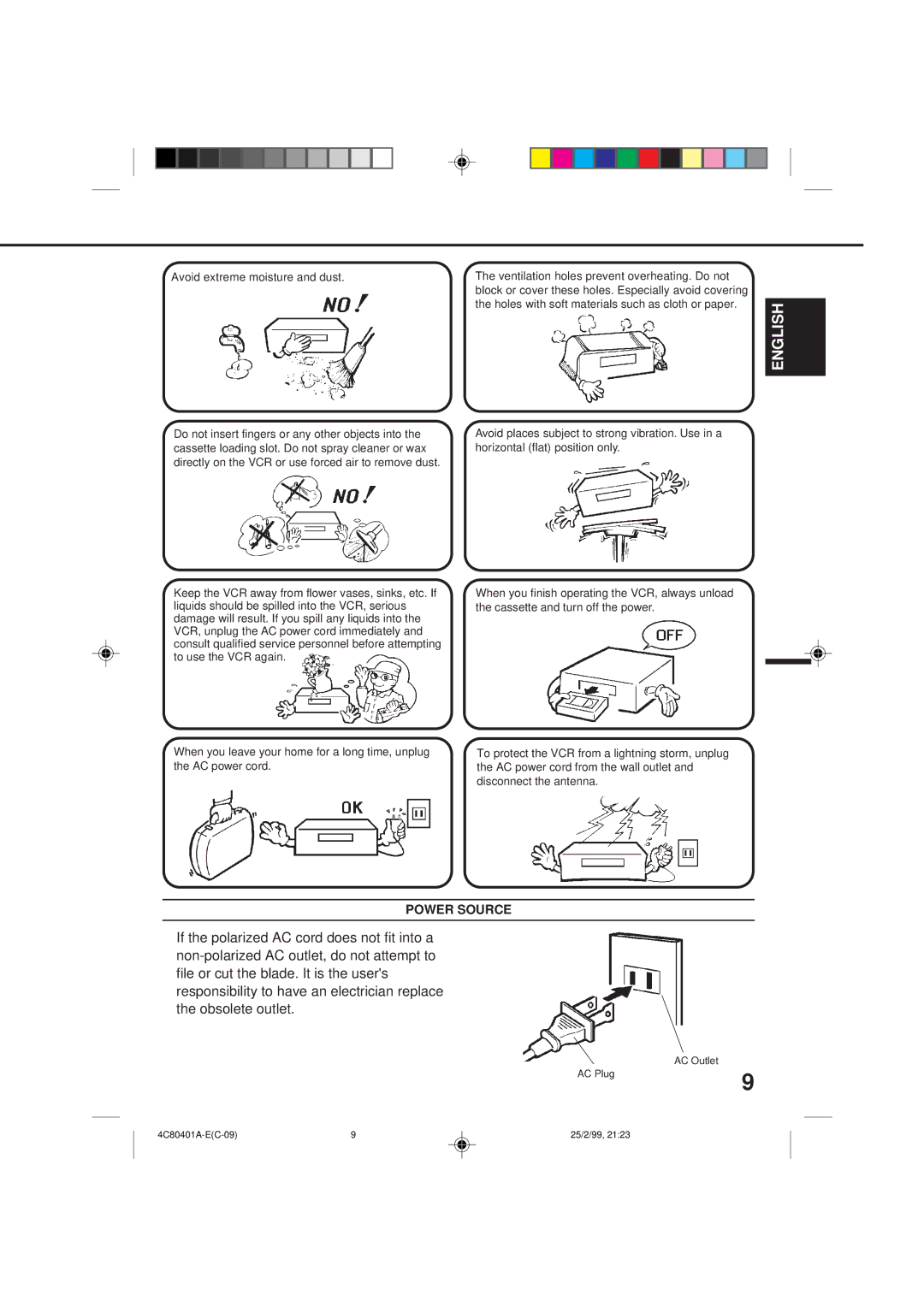 Memorex MVR2040-A owner manual Avoid extreme moisture and dust 