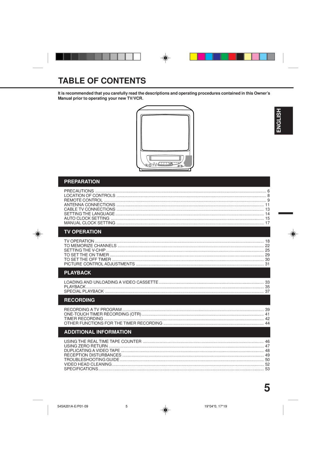 Memorex MVT2195B, MVT2135B owner manual Table of Contents 