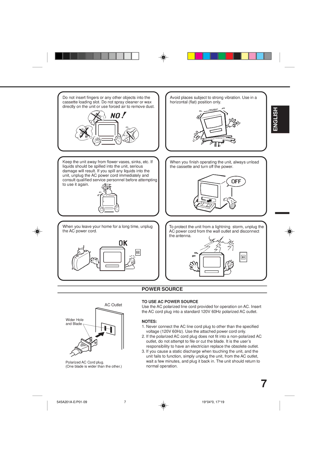 Memorex MVT2195B, MVT2135B owner manual AC Outlet, To USE AC Power Source 