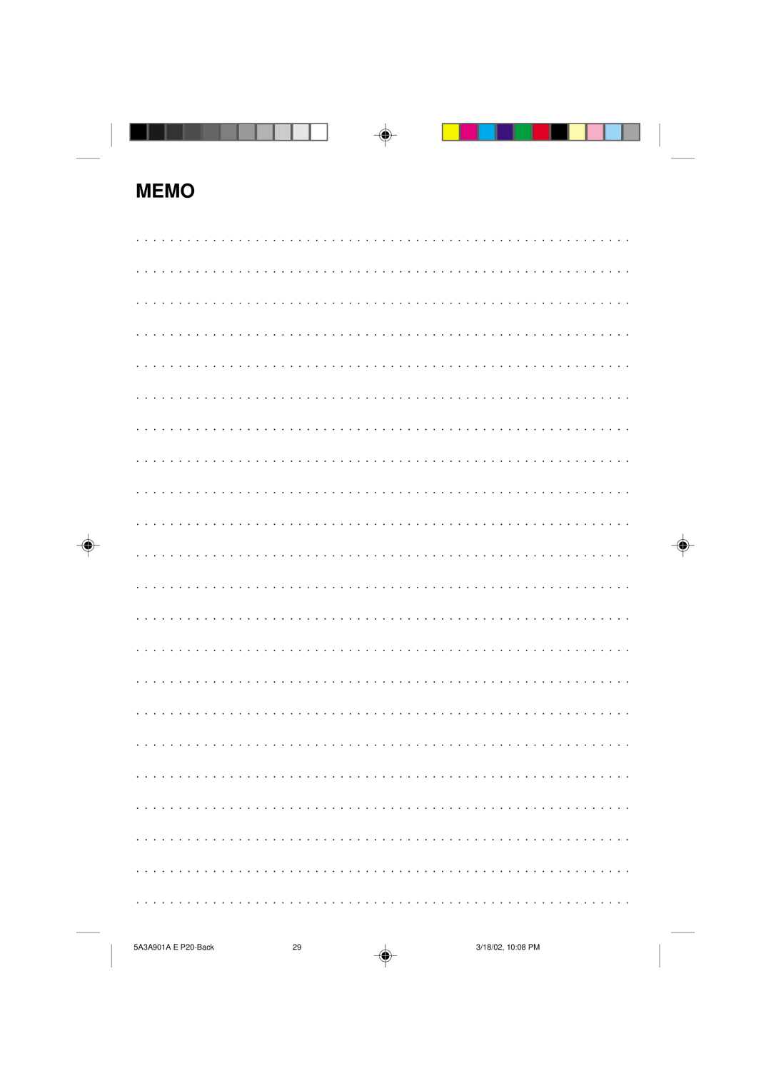 Memorex MVT2137 owner manual Memo 