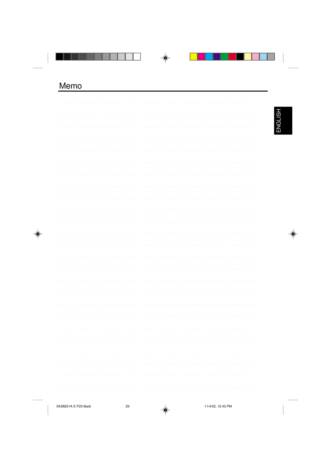 Memorex MVT2139, MVT2140 owner manual Memo 