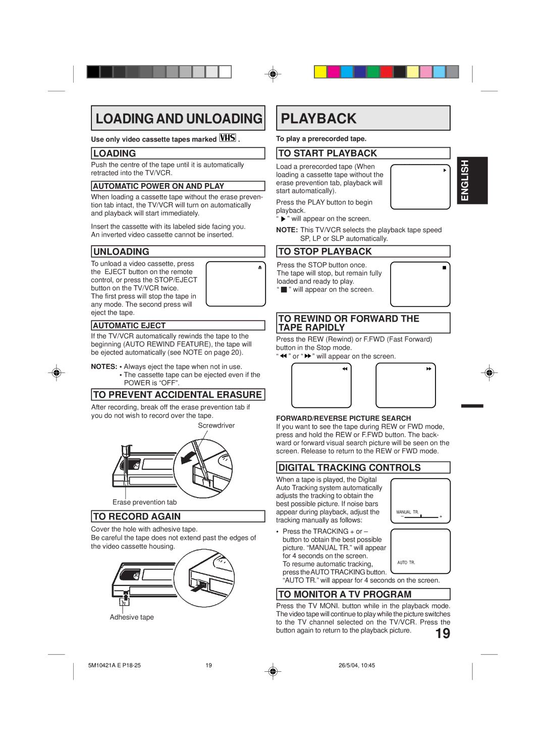 Memorex MVT2194 owner manual Playback 